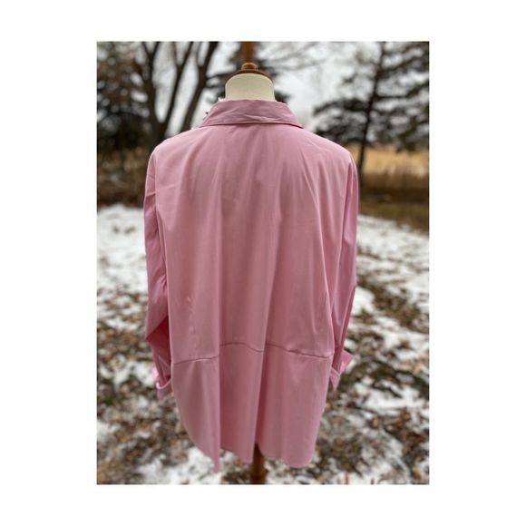 Vtg Baby Pink Casual Shirt Button Up Darts Work - Picture 8 of 11